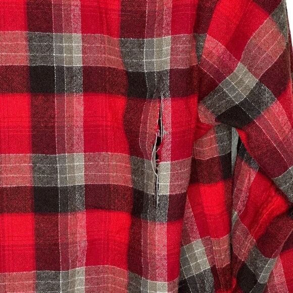 Vintage Pendleton Loop Flap Bright Red Flannel Made In USA Small - Picture 7 of 7